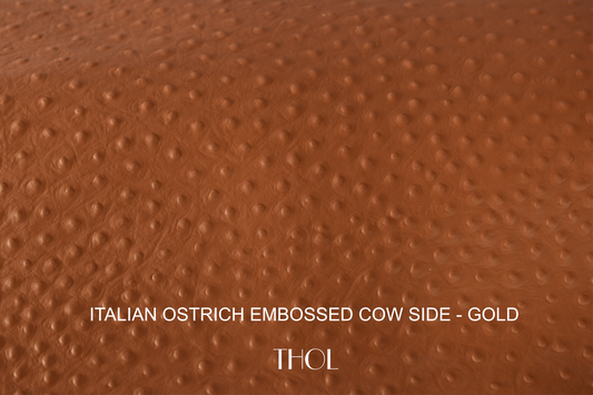 Italian Ostrich Embossed Cow Side